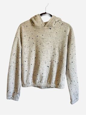 NWT Ultra Flirt Hoodie Spotted Small Gray Lounge Cozy Street Sweatshirt Paint